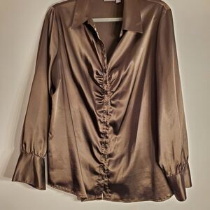 Apt. 9 Woman 1X Shimmering Brown Blouse